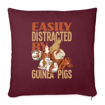 Cochon d’Inde Animal de compagnie - Housse de coussin décorative 45 x 45 cm - bordeaux - Devant