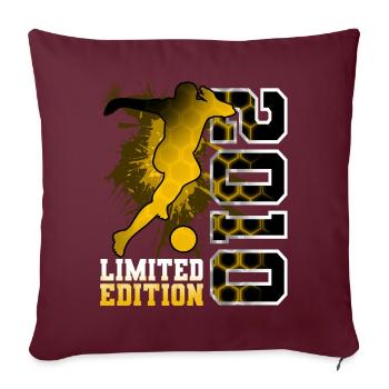 2010 Année de naissance Anniversaire Football - Housse de coussin décorative 45 x 45 cm - bordeaux - Devant