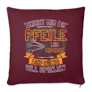 Drôles de fléchettes disant DONNE-MOI LES FLÈCHES À ELLE - Housse de coussin décorative 45 x 45 cm - bordeaux - Devant