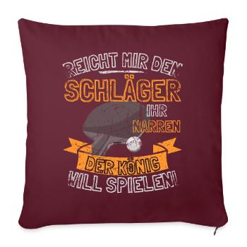 DICTON AMUSANT SUR LE TENNIS DE TABLE - DONNE-MOI LE - Housse de coussin décorative 45 x 45 cm - bordeaux - Devant