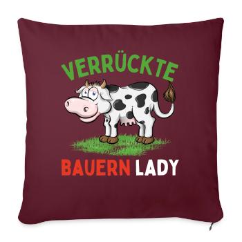 CRAZY FARMER LADY - Drôle de femme de fermier - Housse de coussin décorative 45 x 45 cm - bordeaux - Devant