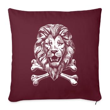 Chemise de capitaine fantôme : Lion en excursion en bateau - Housse de coussin décorative 45 x 45 cm - bordeaux - Devant