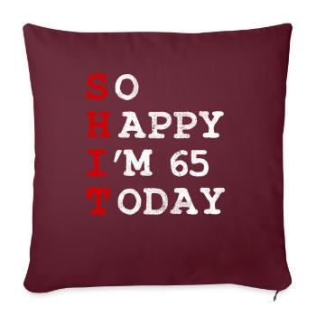 Anniversaire 65 Anniversaire Année Naissance Drôle - Housse de coussin décorative 45 x 45 cm - bordeaux - Devant