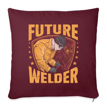 Soudage à la soudeuse - Housse de coussin décorative 45 x 45 cm - bordeaux - Devant