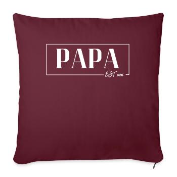PAPA EST 2026 : Vater 2026 - Das Daddy Vatertag - Sofakissenbezug 45 x 45 cm - Burgunderrot - Vorne