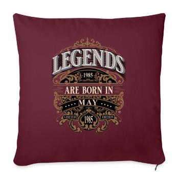 1985 Mai Naissance Anniversaire Année de naissance - Housse de coussin décorative 45 x 45 cm - bordeaux - Devant