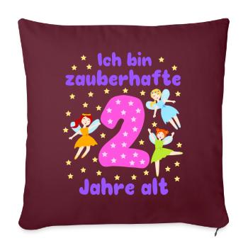 Je suis magique 2 fées Magic Fantasy Girl - Housse de coussin décorative 45 x 45 cm - bordeaux - Devant