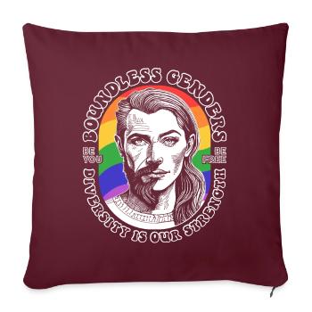 Diversity Shirt : LGBTQ et force illimitée. - Housse de coussin décorative 45 x 45 cm - bordeaux - Devant