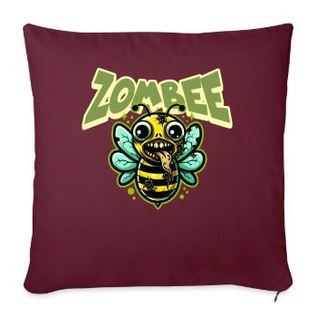 Abeille zombie Zombee - Housse de coussin décorative 45 x 45 cm - bordeaux - Devant