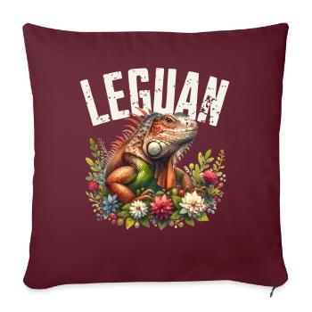 Leguan - Sofakissenbezug 45 x 45 cm - Burgunderrot - Vorne