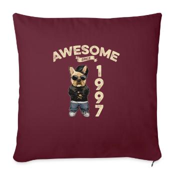 1997 Anniversaire Génial depuis Cool Dog - Housse de coussin décorative 45 x 45 cm - bordeaux - Devant