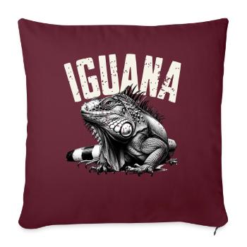Iguane - Housse de coussin décorative 45 x 45 cm - bordeaux - Devant