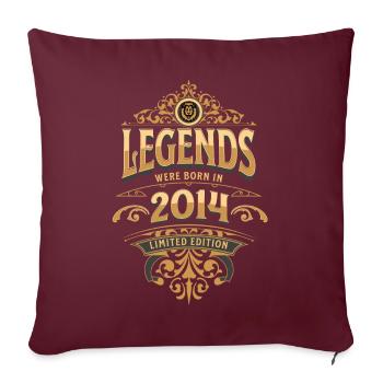 2014 Légende Anniversaire 2014 Année de naissance - Housse de coussin décorative 45 x 45 cm - bordeaux - Devant