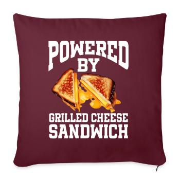 Powered By Grilled Cheese Sandwich - Sofakissenbezug 45 x 45 cm - Burgunderrot - Vorne