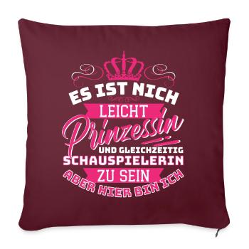 Princesse et actrice - Me voici ! - Housse de coussin décorative 45 x 45 cm - bordeaux - Devant