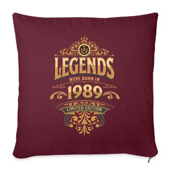 1989 Légende Anniversaire 1989 Année de naissance - Housse de coussin décorative 45 x 45 cm - bordeaux - Devant