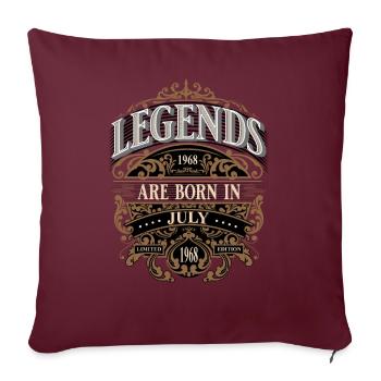 1968 Juillet naissance Anniversaire Année de naissance - Housse de coussin décorative 45 x 45 cm - bordeaux - Devant