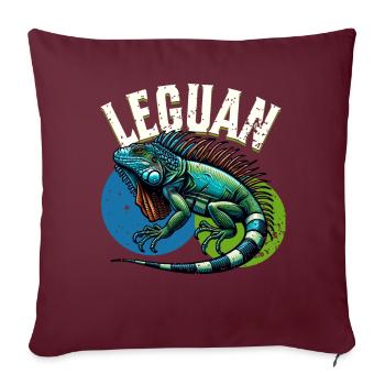 Iguane - Housse de coussin décorative 45 x 45 cm - bordeaux - Devant