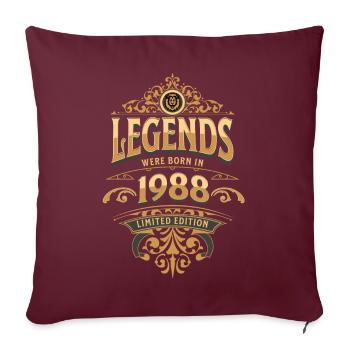 1988 Légende Anniversaire 1988 Année de naissance - Housse de coussin décorative 45 x 45 cm - bordeaux - Devant