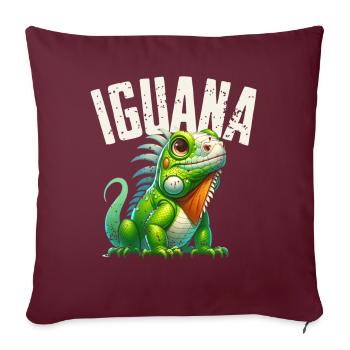 Iguane - Housse de coussin décorative 45 x 45 cm - bordeaux - Devant