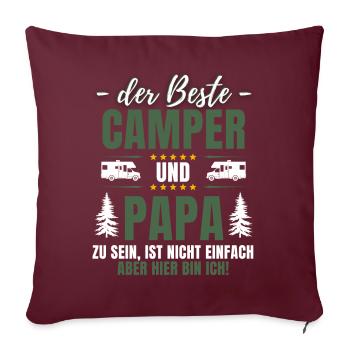 LE MEILLEUR CAMPEUR ET PAPA - Camping amusant - Housse de coussin décorative 45 x 45 cm - bordeaux - Devant