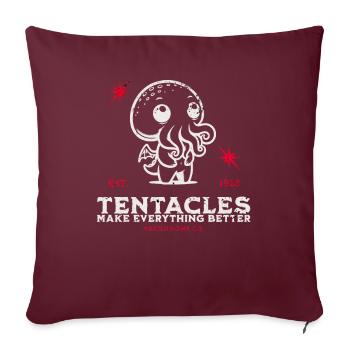 Tantacle mignon Cthulhu Culte Lovecraft Necronomicon - Housse de coussin décorative 45 x 45 cm - bordeaux - Devant