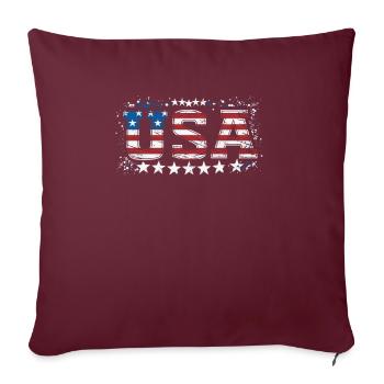UAS American Pride Stars & Stripes - Housse de coussin décorative 45 x 45 cm - bordeaux - Devant