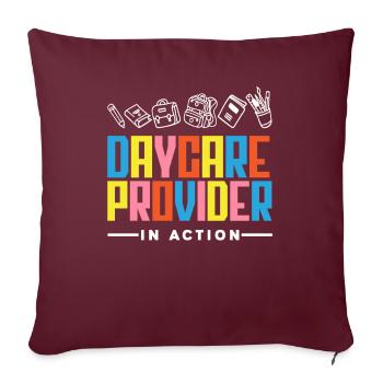 Les prestataires de services de jour en action - Housse de coussin décorative 45 x 45 cm - bordeaux - Devant