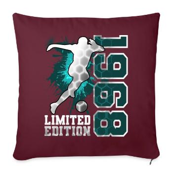 1968 Année de naissance Anniversaire Football - Housse de coussin décorative 45 x 45 cm - bordeaux - Devant
