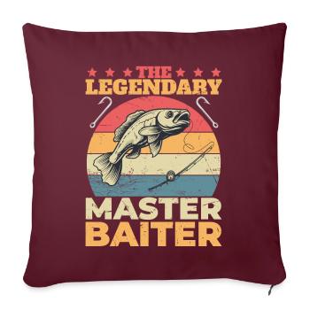 L’humour légendaire de la pêche Master Baiter - Housse de coussin décorative 45 x 45 cm - bordeaux - Devant