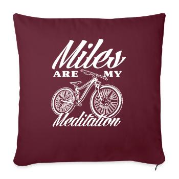 Les kilomètres sont mon vélo de méditation - Housse de coussin décorative 45 x 45 cm - bordeaux - Devant