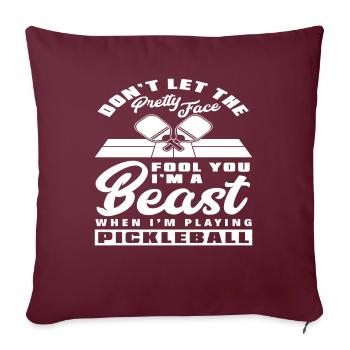 Ne te laisse pas tromper par son joli visage, je - Housse de coussin décorative 45 x 45 cm - bordeaux - Devant