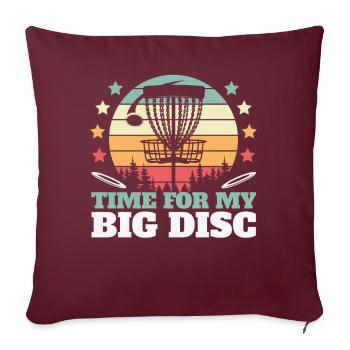 C’est l’heure de mon Big Disc Disc Golf rétro - Housse de coussin décorative 45 x 45 cm - bordeaux - Devant