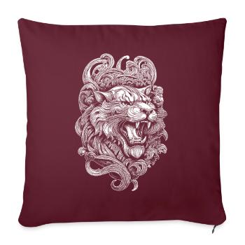 Chemise de tigre pour les artistes martiaux - Design puissant - Housse de coussin décorative 45 x 45 cm - bordeaux - Devant