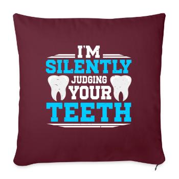 Dentiste - Housse de coussin décorative 45 x 45 cm - bordeaux - Devant