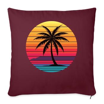 Palme Sunrise - Sofakissenbezug 45 x 45 cm - Burgunderrot - Vorne