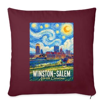 Winston-Salem, North Carolina - Sofa pillowcase 17,3'' x 17,3'' (45 x 45 cm) - burgundy - Front