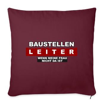 Baustellen Leiter - Sofakissenbezug 45 x 45 cm - Burgunderrot - Vorne