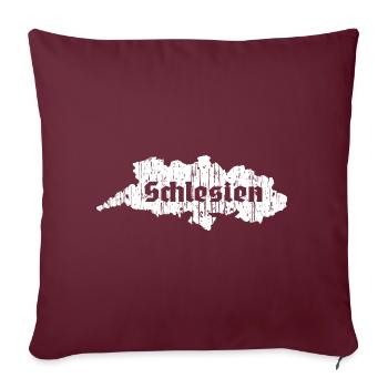 Schlesien Karte T Shirt - Sofakissenbezug 45 x 45 cm - Burgunderrot - Vorne
