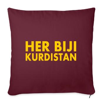Her biji Kurdistan - Housse de coussin décorative 45 x 45 cm - bordeaux - Devant