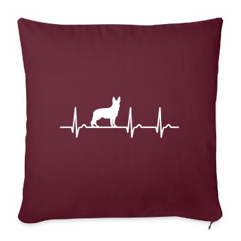 Courbe du cœur de berger allemand - Chien - Fan de chien Pet - Housse de coussin décorative 45 x 45 cm - bordeaux - Devant