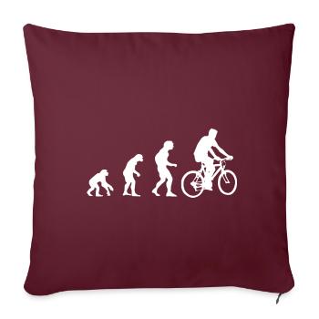 Evolution, Affen zum Fahrradfahrerer, Mountainbike - Sofakissenbezug 45 x 45 cm - Burgunderrot - Vorne