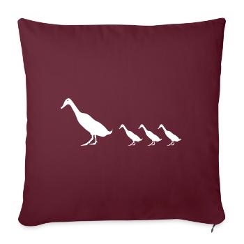 Ente Entchen Quietscheente Quak Laufente - Sofakissenbezug 45 x 45 cm - Burgunderrot - Vorne