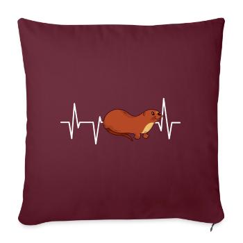 Drôle Loutre Mignon Animal Loutre de mer Fun Sweetheart - Housse de coussin décorative 45 x 45 cm - bordeaux - Devant