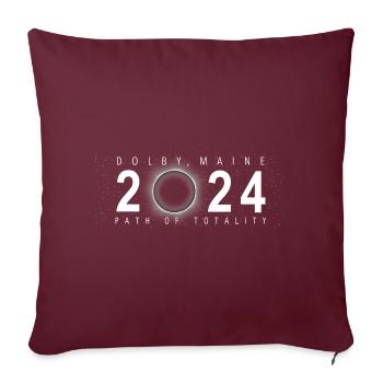 Eclipse de Soleil Dolby Maine 8 avril 2024 - Housse de coussin décorative 45 x 45 cm - bordeaux - Devant