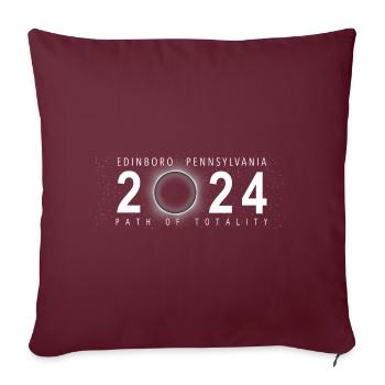 Eclipse de Soleil Edinboro Pennsylvanie 8 avril 2024 - Housse de coussin décorative 45 x 45 cm - bordeaux - Devant