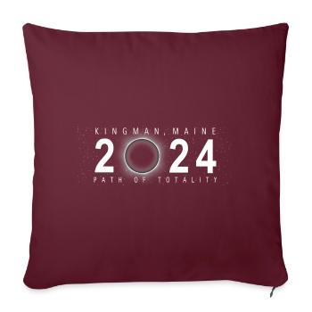 Eclipse de Soleil Kingman Maine 8 avril 2024 - Housse de coussin décorative 45 x 45 cm - bordeaux - Devant