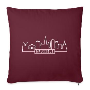Silhouette de la ligne d’horizon de la ville de Bruxelles en Belgique Bruxelles - Housse de coussin décorative 45 x 45 cm - bordeaux - Devant