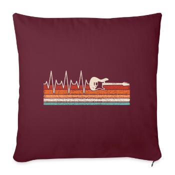 Electric Guitar Heartbeat - Sofa pillowcase 17,3'' x 17,3'' (45 x 45 cm) - burgundy - Front