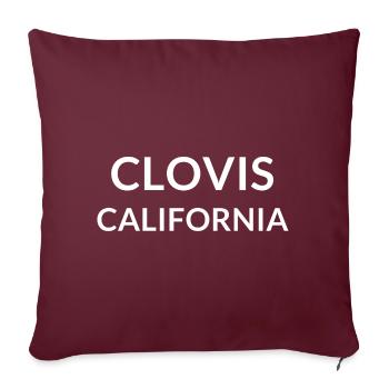 Clovis, Californie, États-Unis - Housse de coussin décorative 45 x 45 cm - bordeaux - Devant